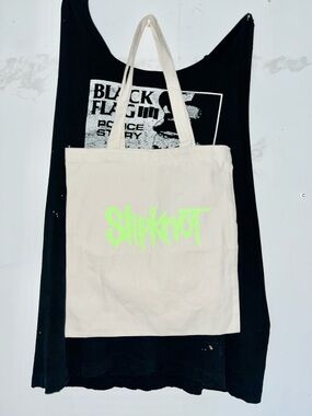 Slipknot Slime Green Logo Print Tote